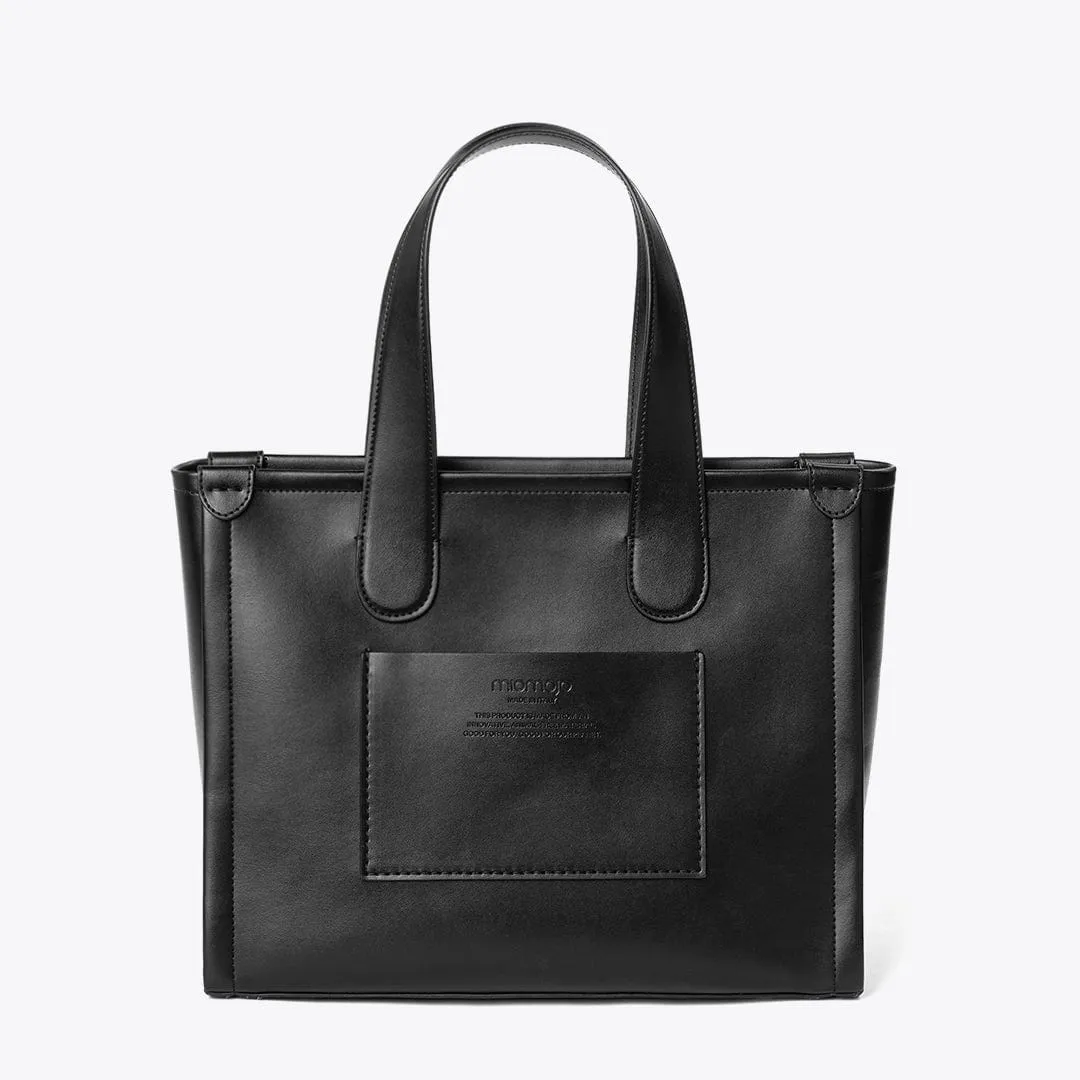 Alma Vegan Apple Leather Tote Bag | Black