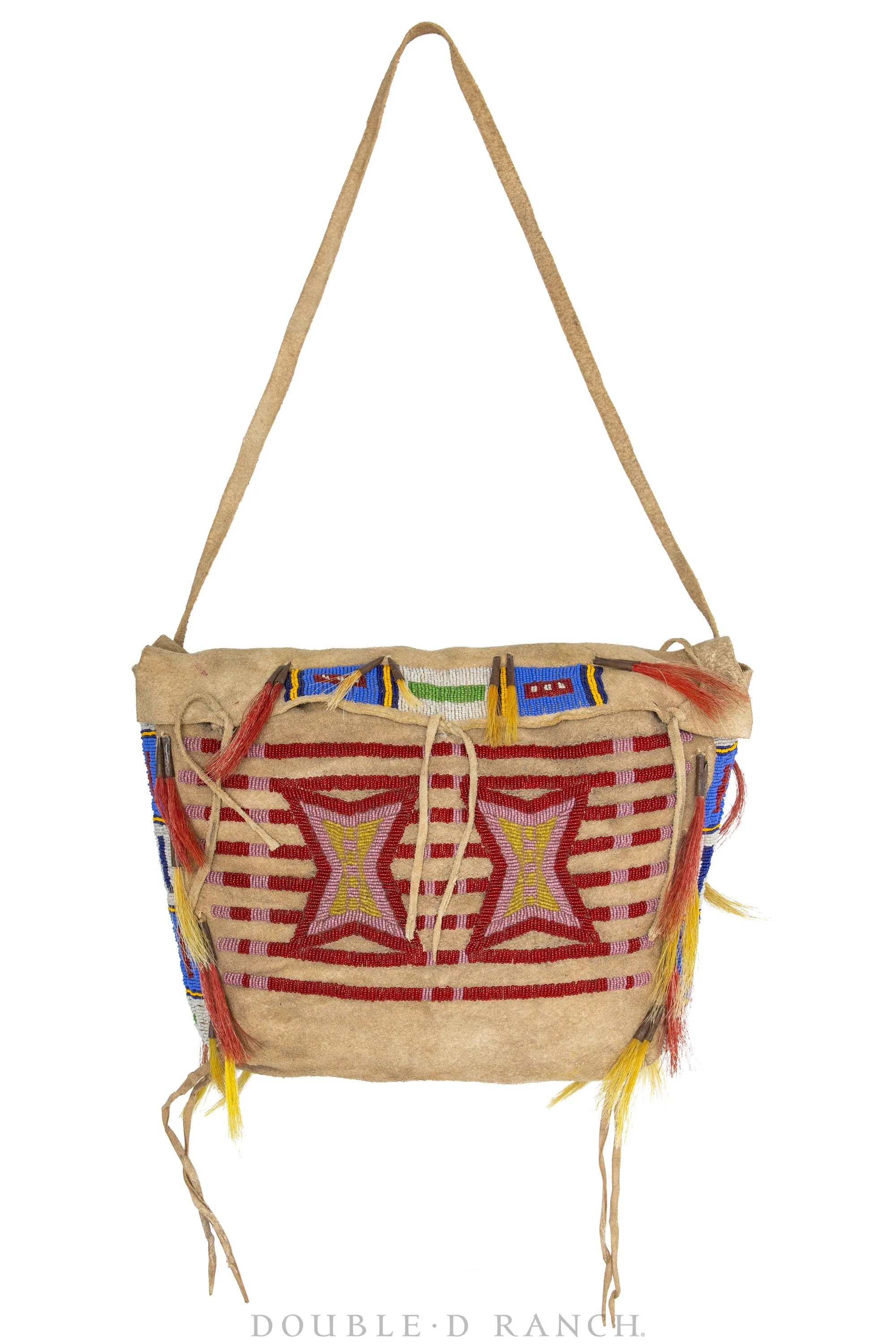 Artifact, Bag, Tipi Bag, Beaded, Cheyenne, Antique, Reservation Era, Museum Deaccession, Antique, 371