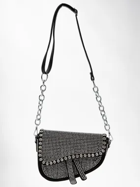 Azariah Chain Handle Faux Leather Shoulder Bag