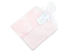 Baby Bow Muslin Wraps Pink (set of 2)