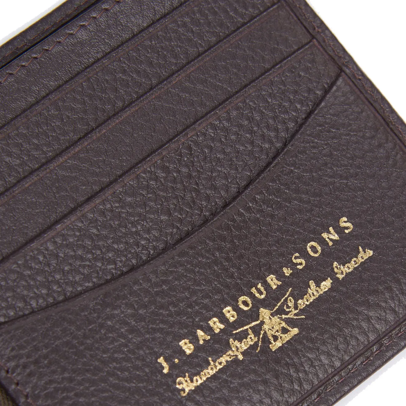 Barbour Amble Leather ID Billfold Dark Brown