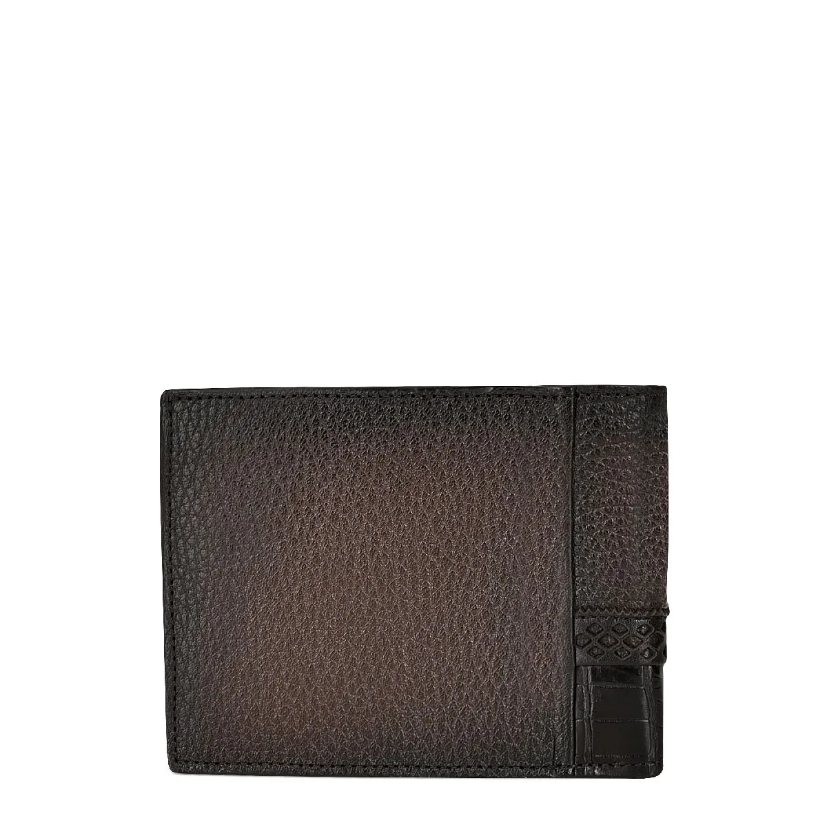 BC012NL - Cuadra black exotic bifold wallet in niloticus leather for men