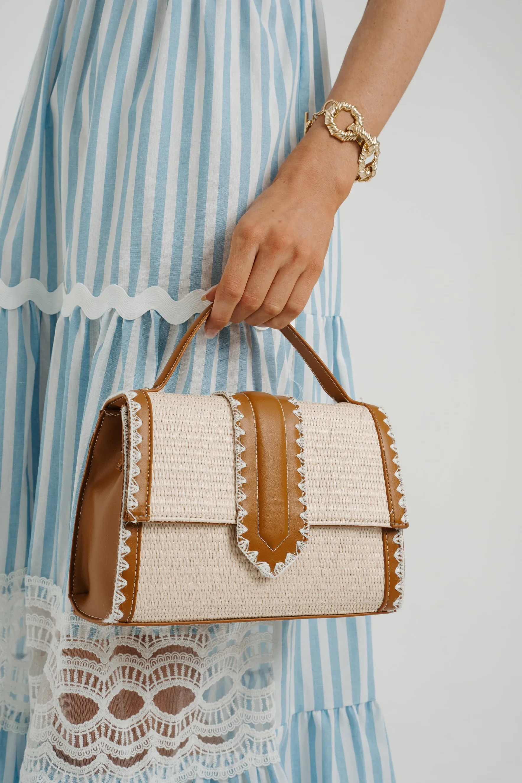 Beth Crossbody Satchel In Camel Mix