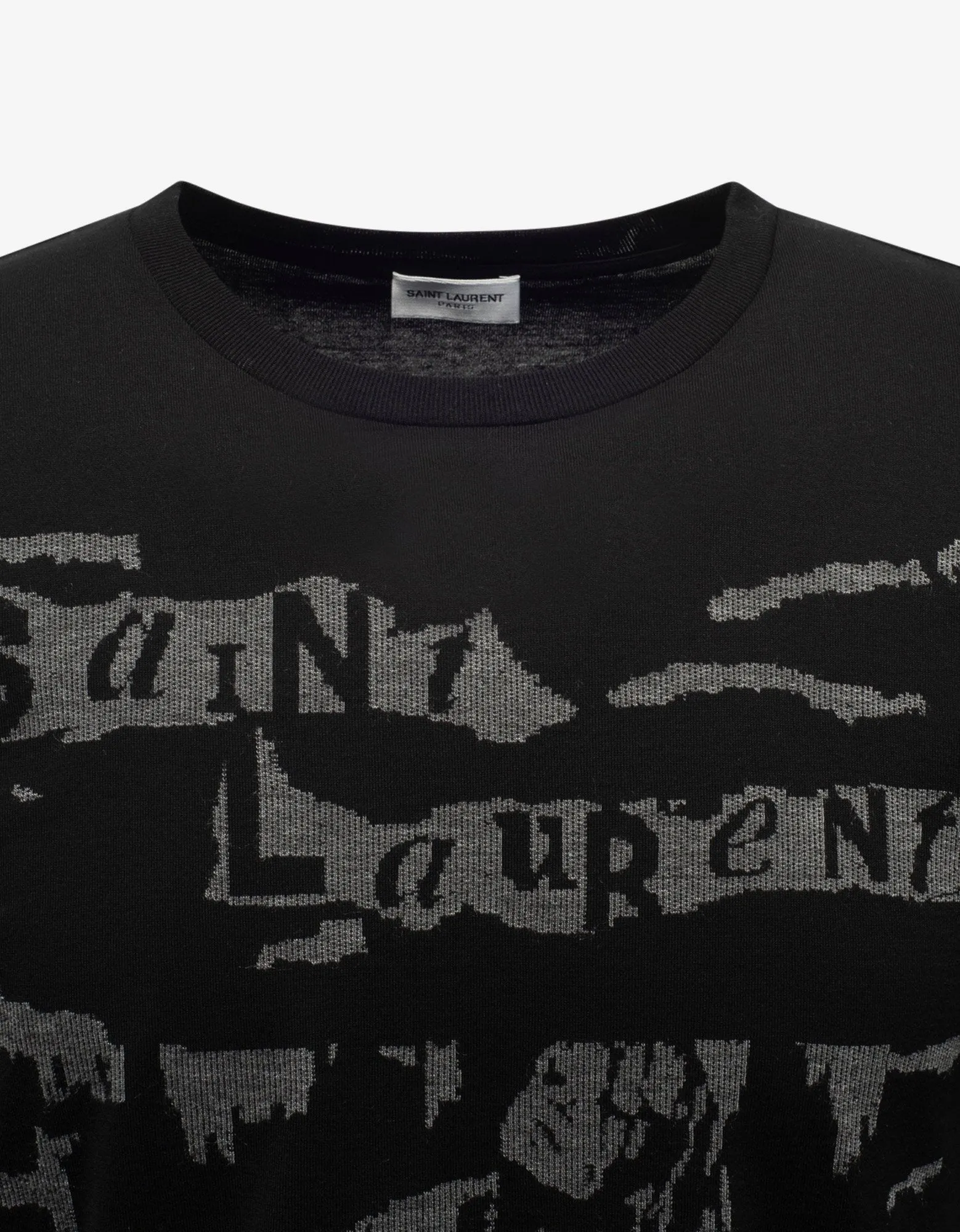 Black Jacquard Saint Laurent T-Shirt -