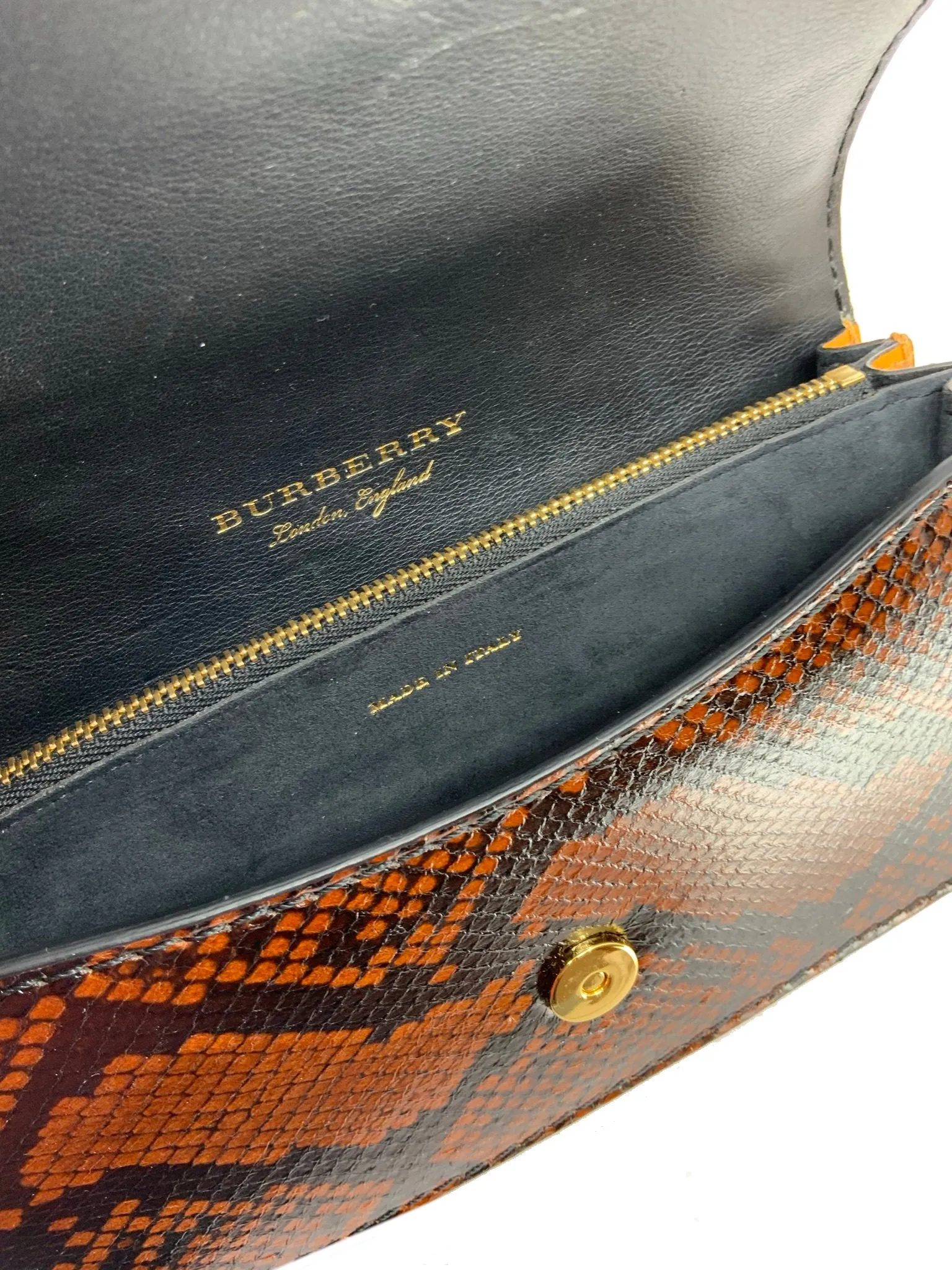 Burberry Patchwork Snakeskin Buckle Flap Bag