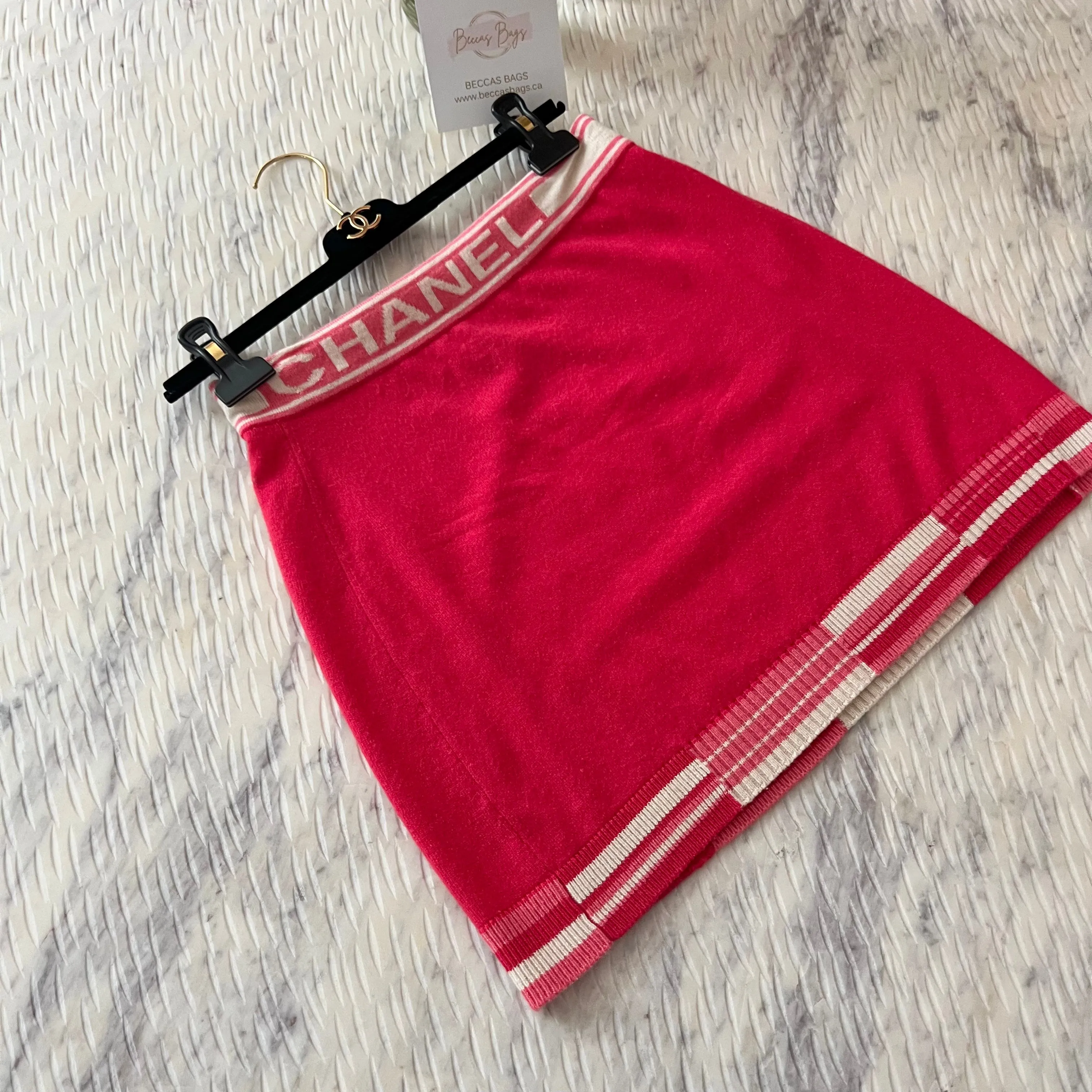 Chanel Cashmere 19P Logo Skirt