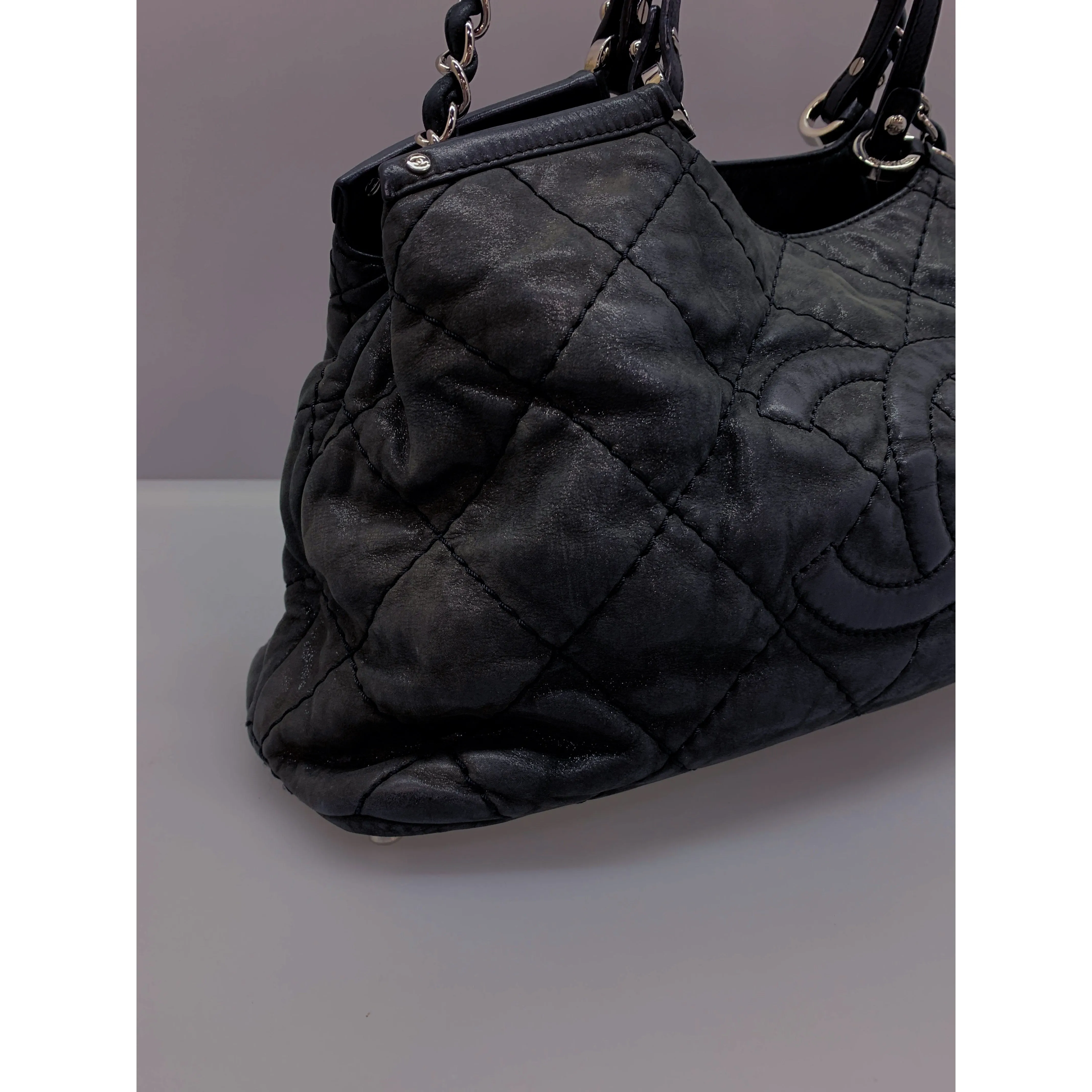 #CHANEL/MATELASSE/Hand Bag/BLK/Cowhide/Plain/A67045