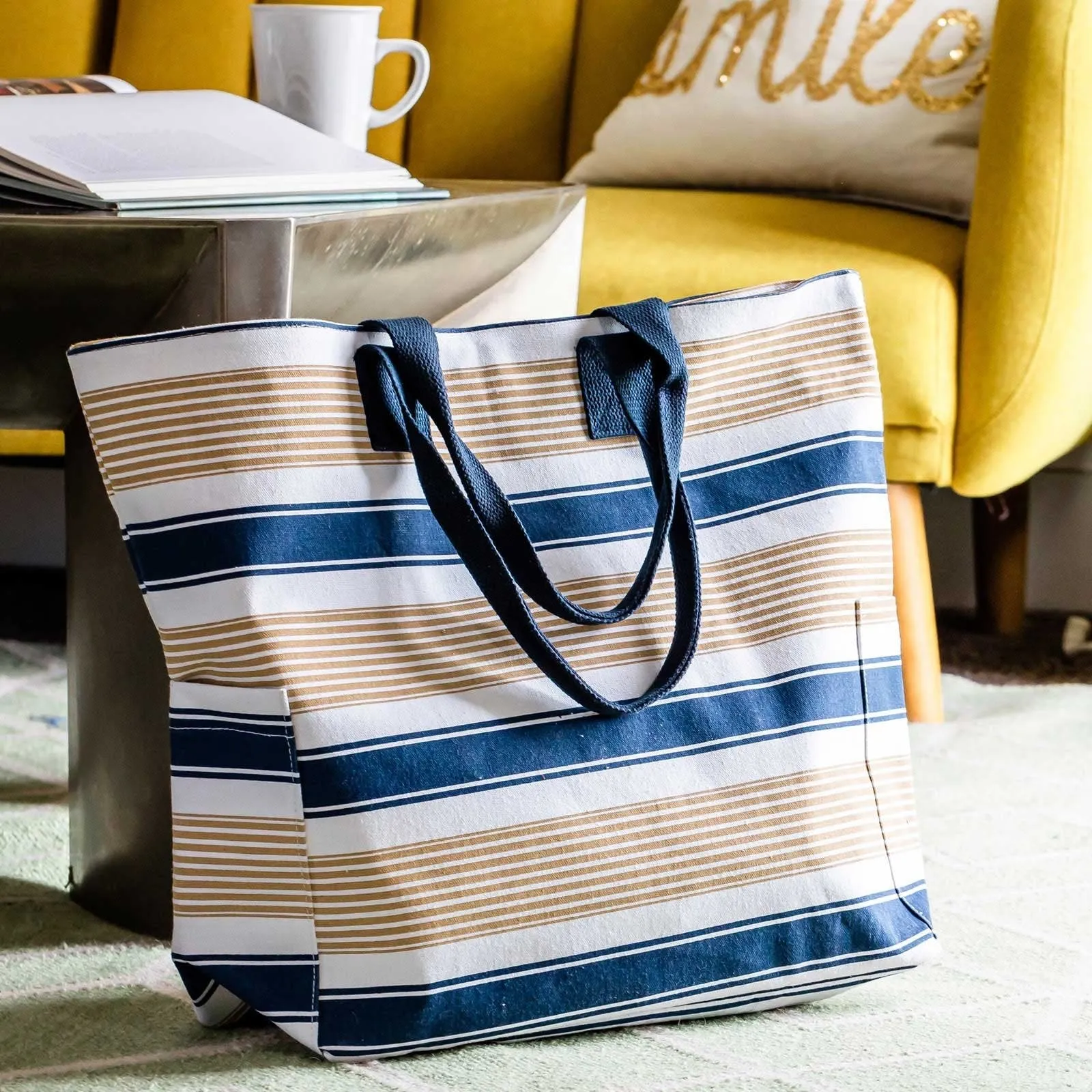 Classic Neutral Stripe Carryall