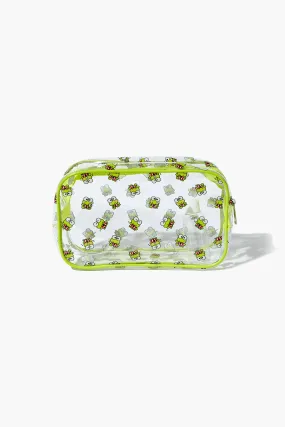 Clear Frog Print Makeup Bag