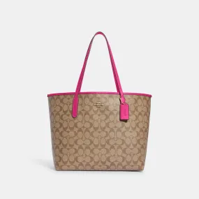 Signature Canvas City Tote Bag by Coach Outlet - Elegant and Durable