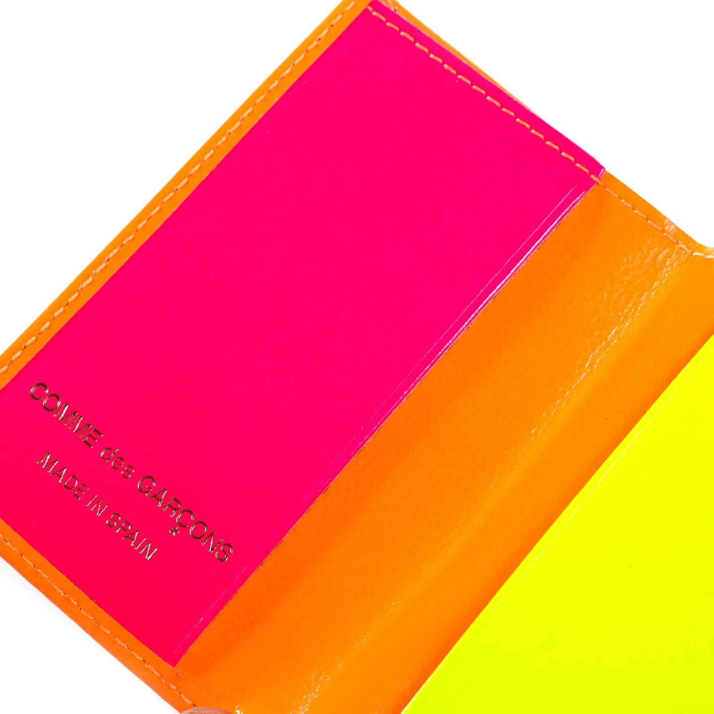 COMME DES GARCONS SA6400 SUPER FLUO WALLET LIGHT ORANGE