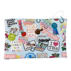 Dapplebay 'Sticker Overload' Pouch in Light Blue/Multi - One Size