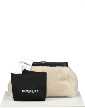 De Mellier Cream N102 Cannes Clutch Shearling