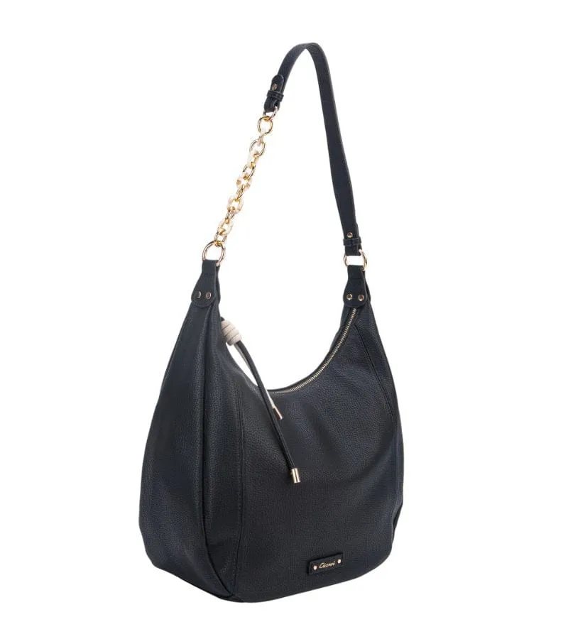 Gionni Womens Black Large Hobo Gold Chain Bag Cebu  - 11G2662