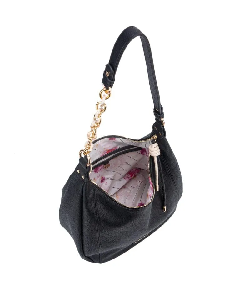 Gionni Womens Black Large Hobo Gold Chain Bag Cebu  - 11G2662