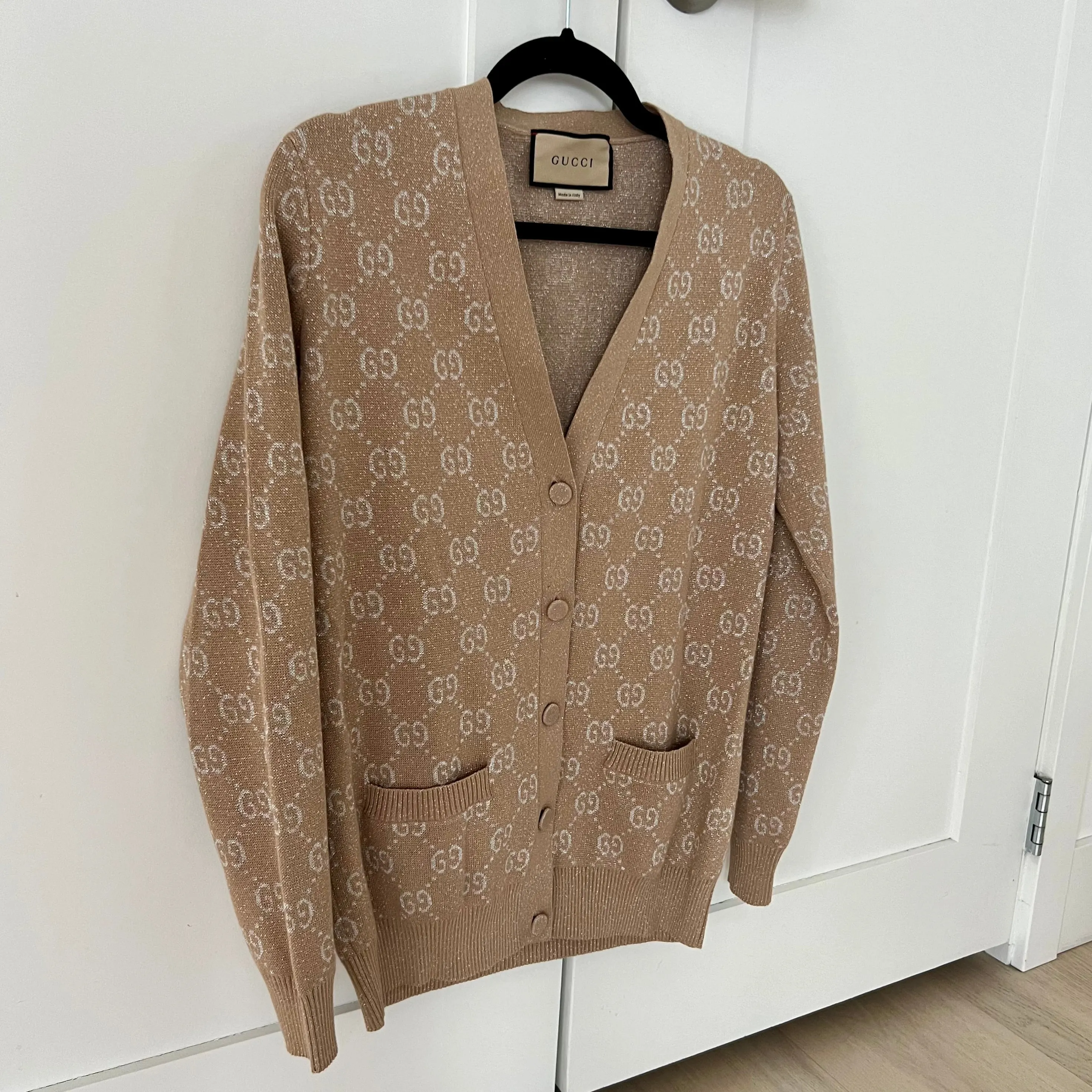 GUCCI LAM GG JACQUARD CARDIGAN