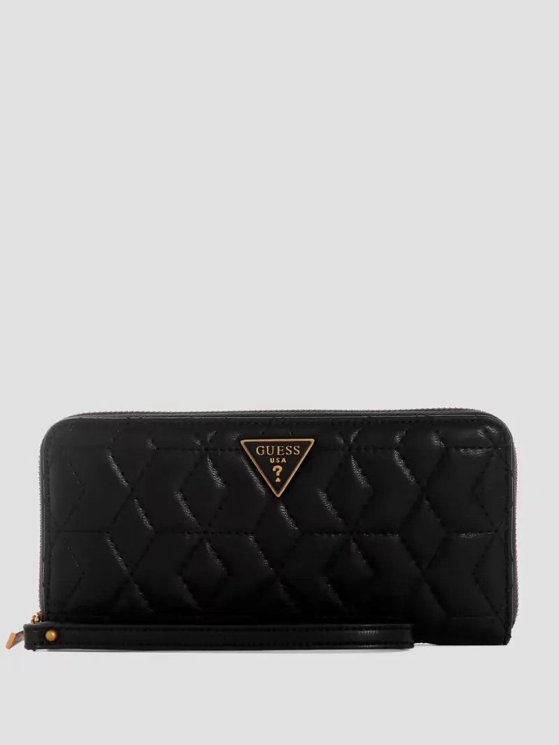 Guess Elenia Large Ziparound Wallet Black