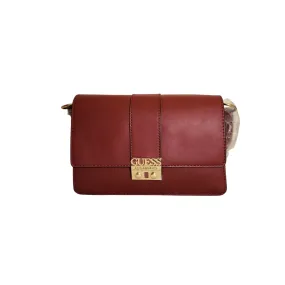 Guess Maroon Leatherette Shoulder Bag | Brand New |