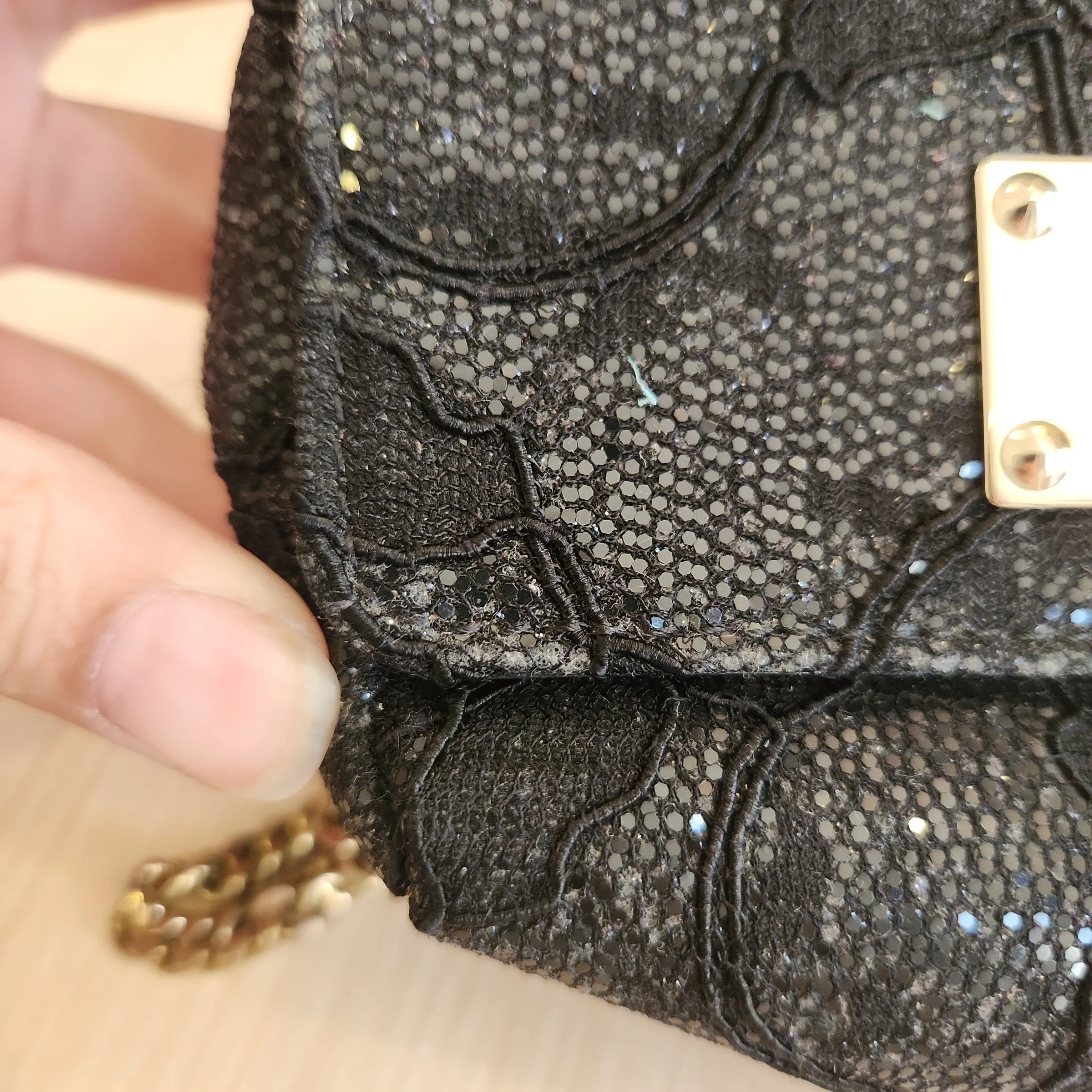 Jimmy Choo Black Sequins Micro Shoulder Bag | Pre Loved |