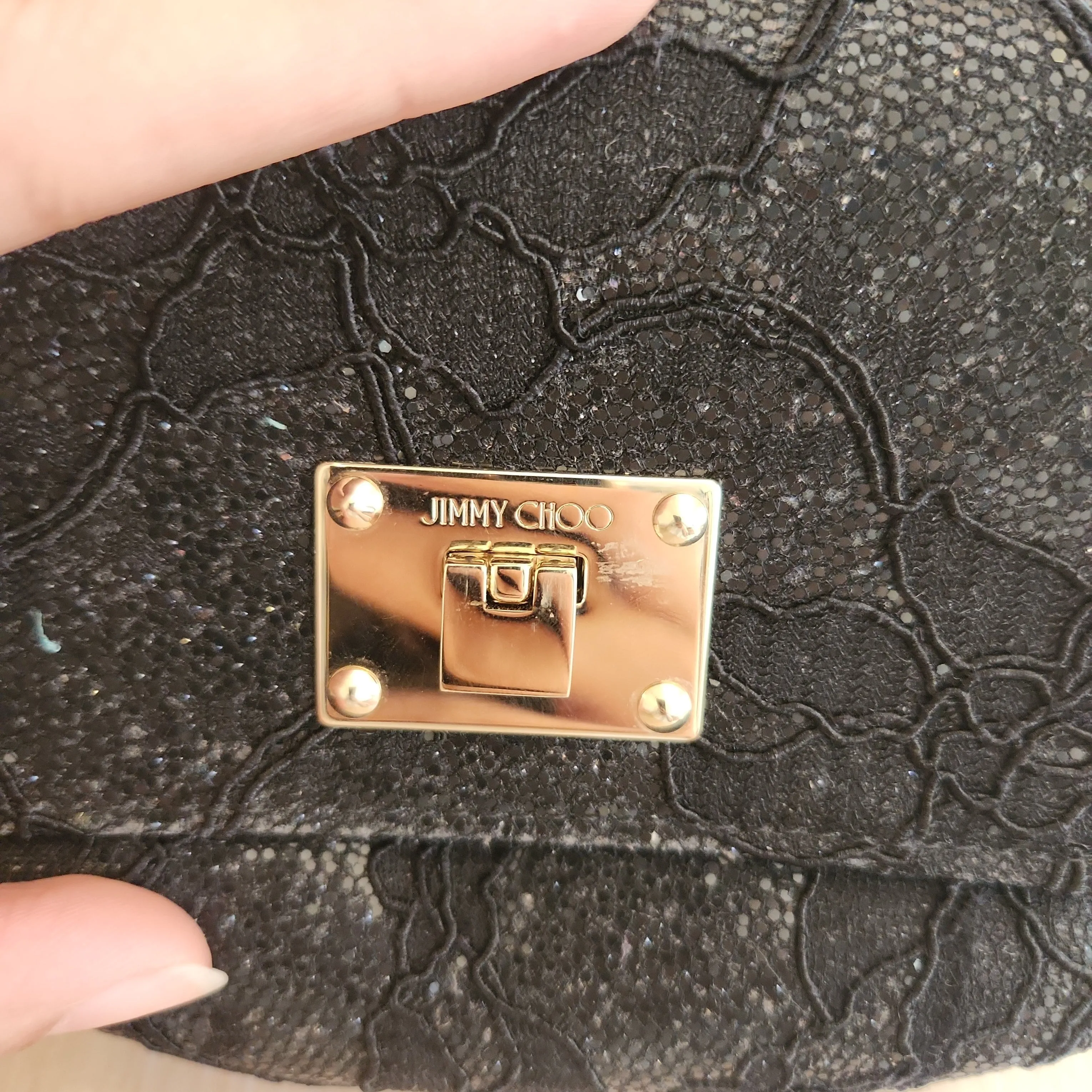 Jimmy Choo Black Sequins Micro Shoulder Bag | Pre Loved |