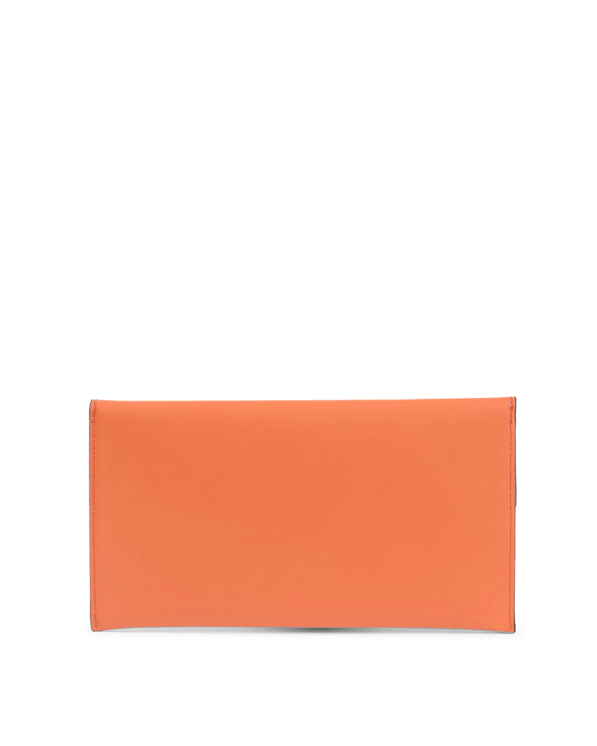 Leather Envelope Clutch - Orange