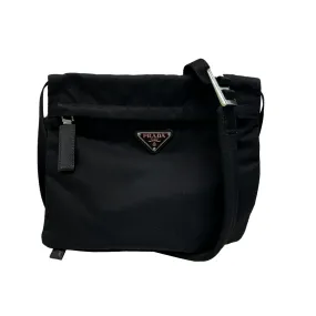 Men's Re-Nylon Logo Messenger Bag Black