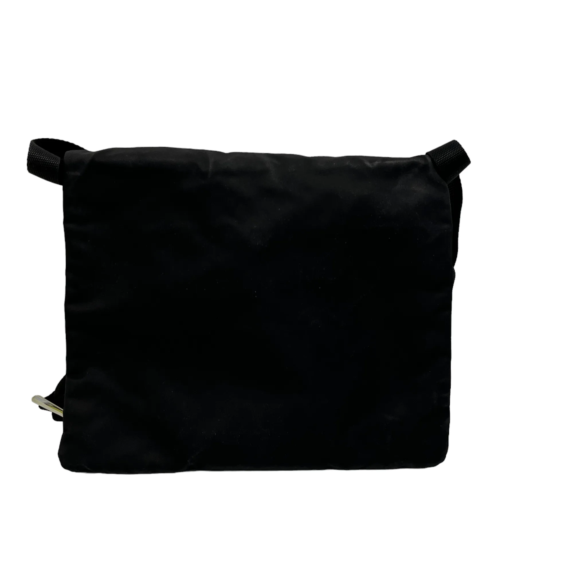 Men's Re-Nylon Logo Messenger Bag Black