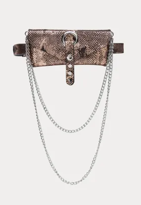 Metallic Flap Belt Bag