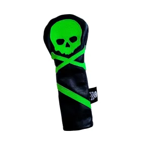 One-Of-A-Kind! Neon Green Skull & Bones / Stripe Hybrid headcover