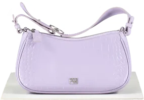 Parisa Wang New York Purple Lilac Croc Embossed Carrie Baguette Bag