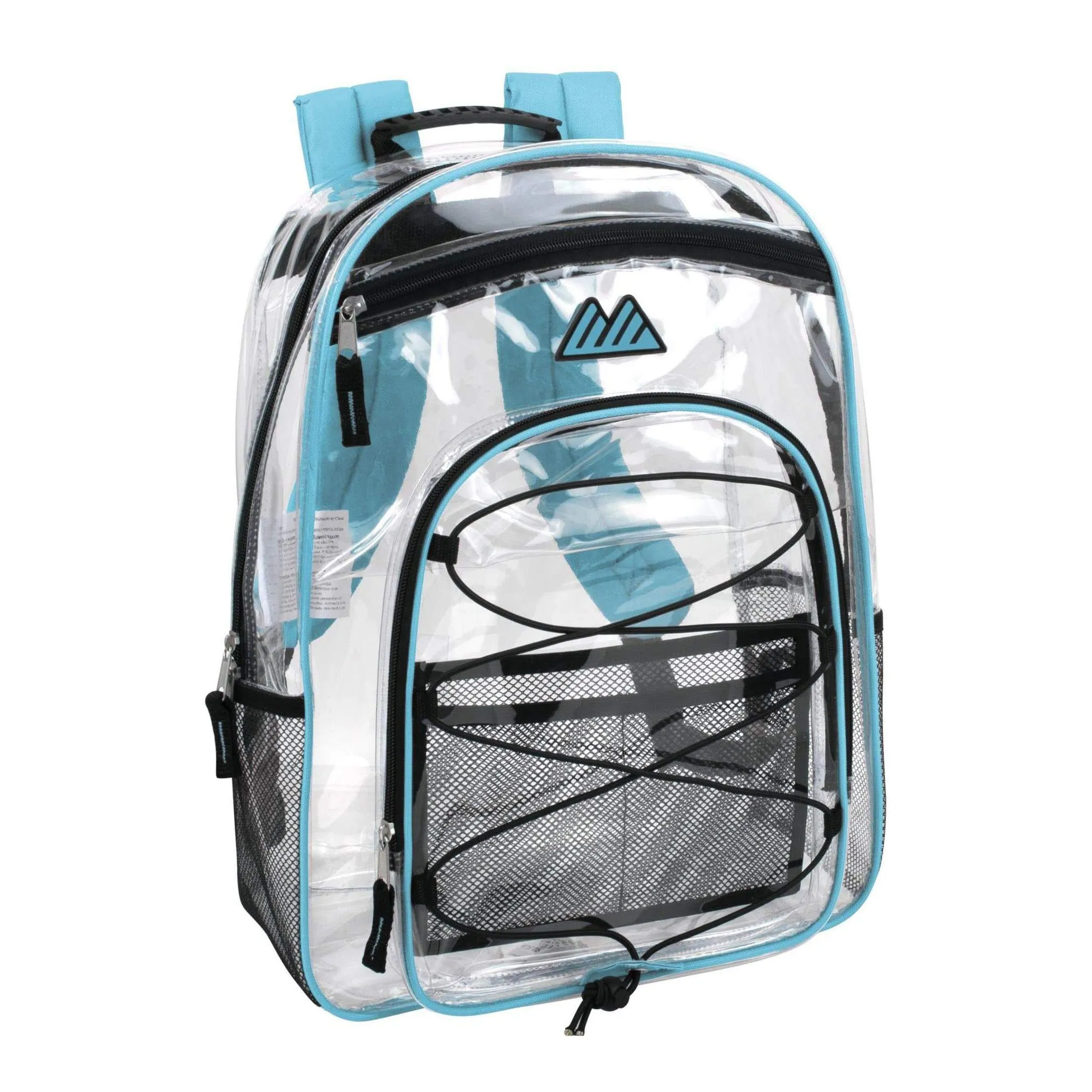 Pink 17 Inch Transparent Clear Backpack - All Terrain Clear Bungee For Outdoors