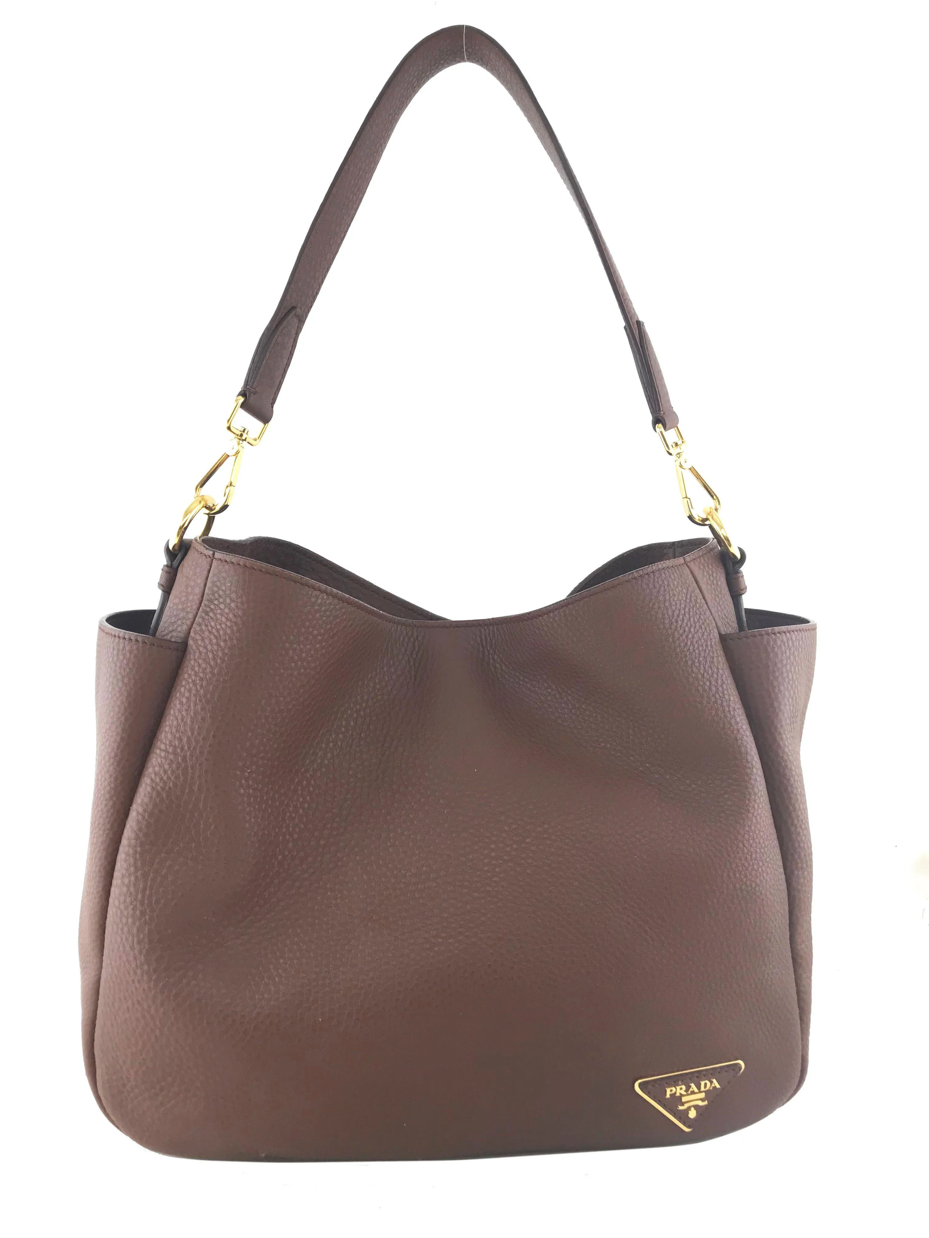 Prada Vitello Daino Leather Side-Pocket Hobo Bag