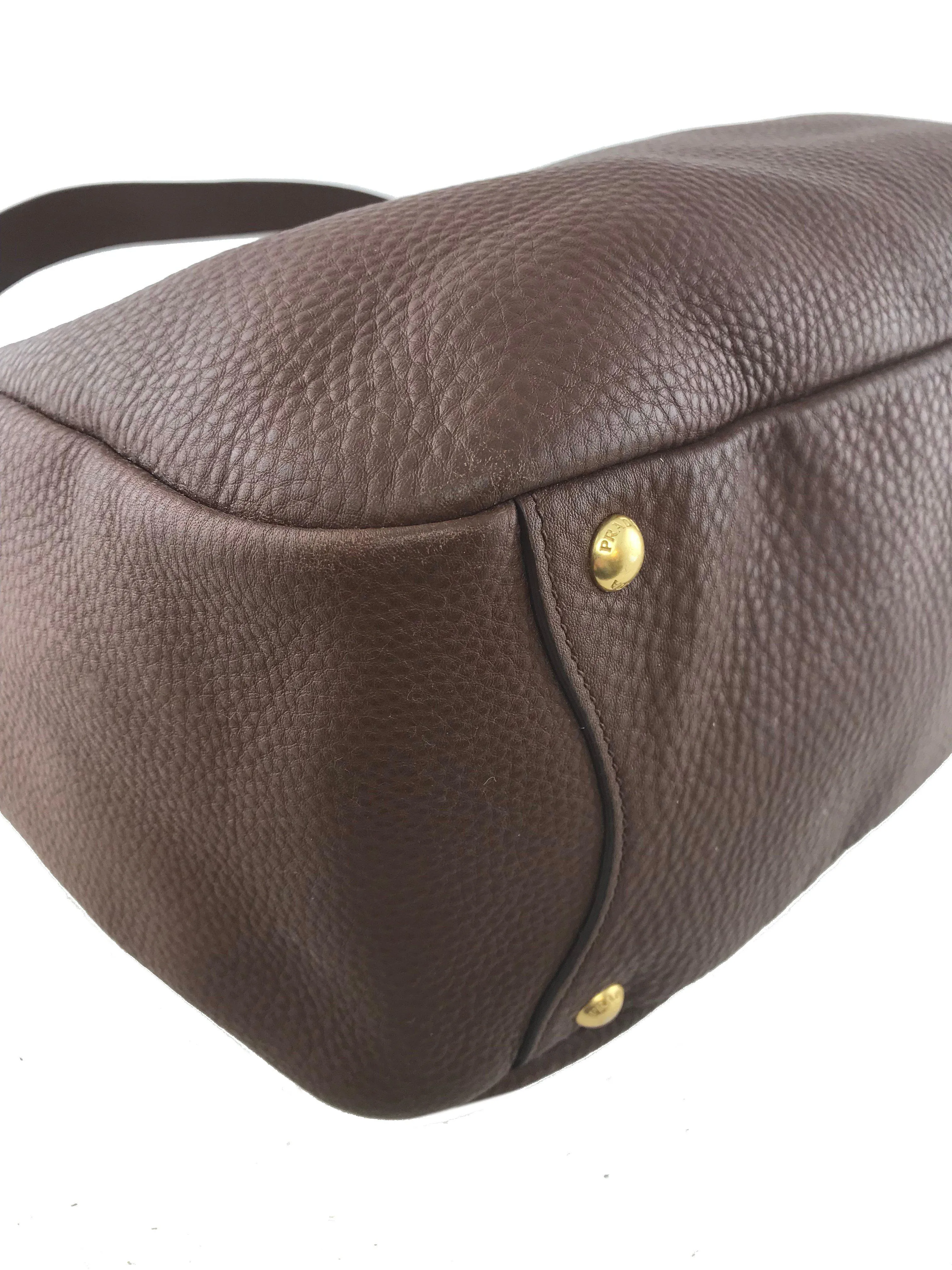 Prada Vitello Daino Leather Side-Pocket Hobo Bag