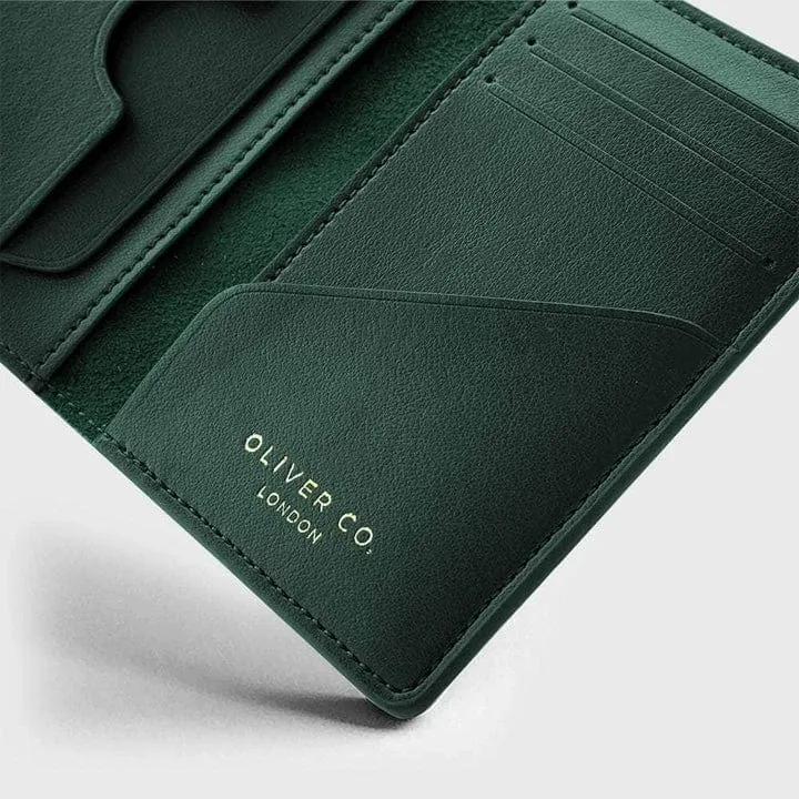 Premium RFID Apple Leather Compact Vegan Wallet | Forest Green