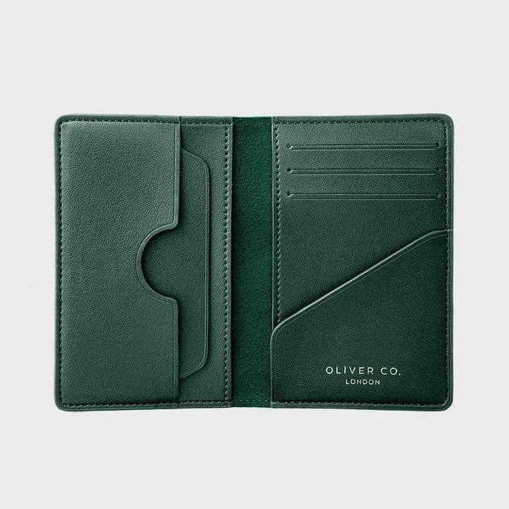 Premium RFID Apple Leather Compact Vegan Wallet | Forest Green