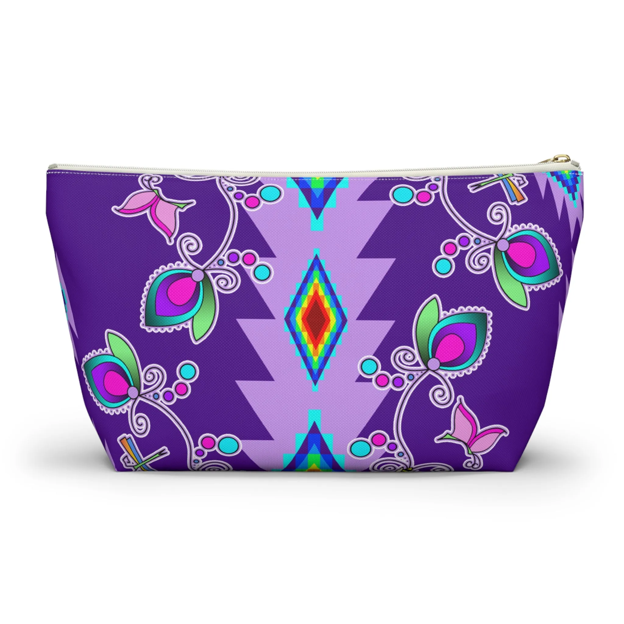 Purple Floral Accessory Bag