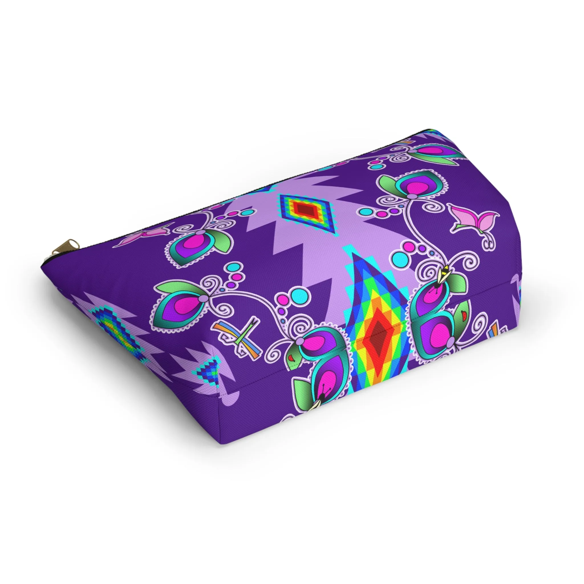 Purple Floral Accessory Bag