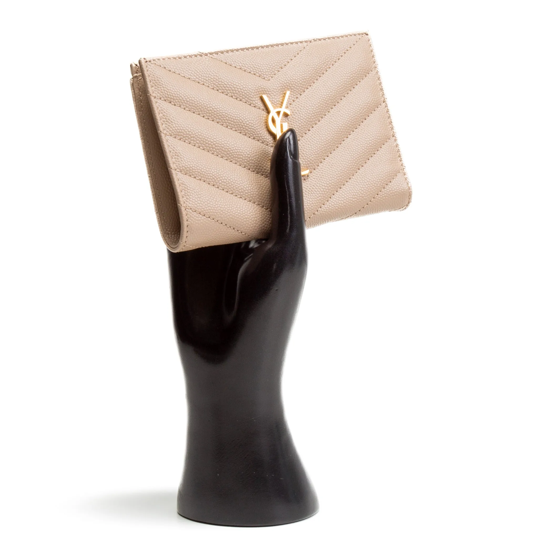 SAINT LAURENT Fragments Bifold Wallet - Dark Beige