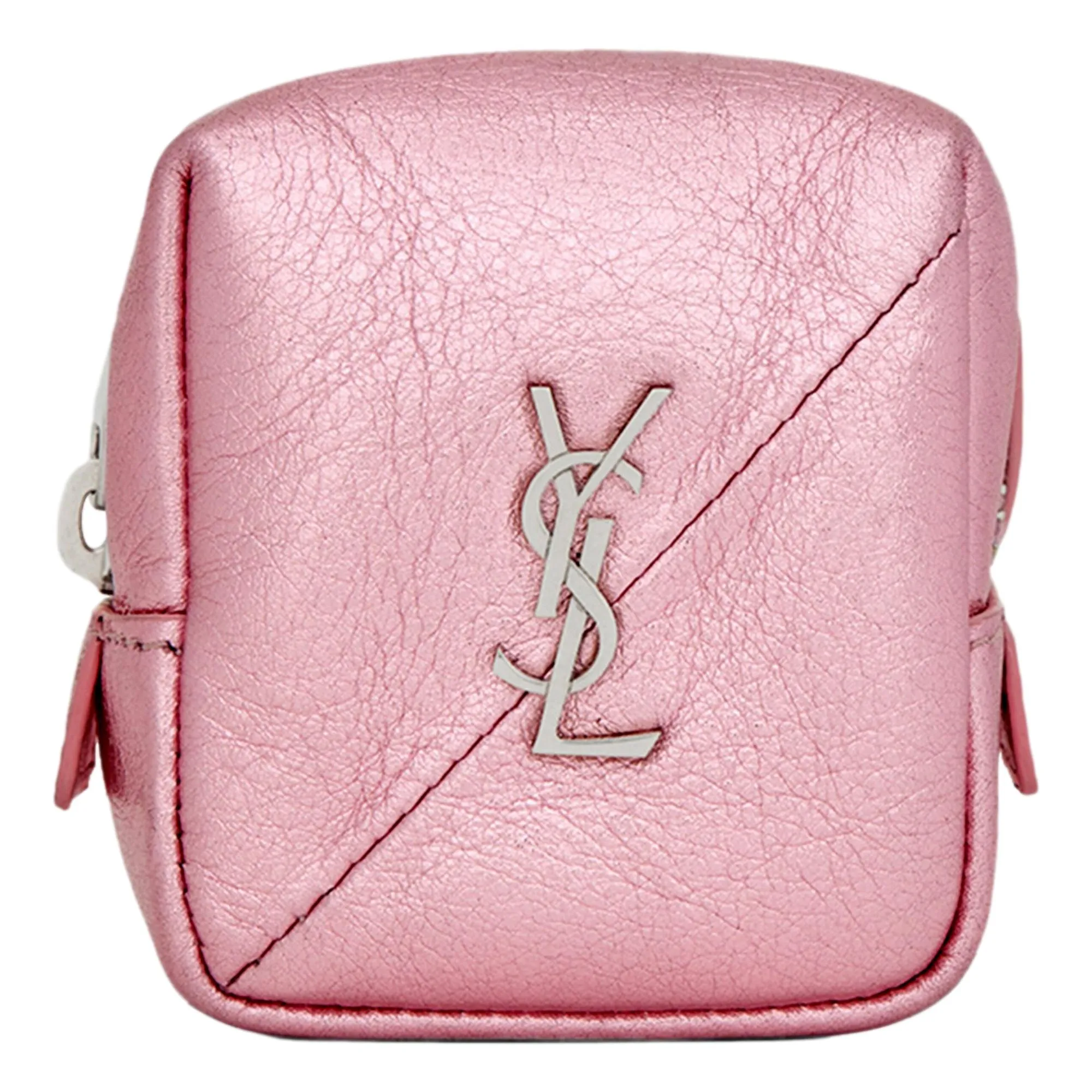 Saint Laurent Jamie YSL Keyring Cube Pink Leather