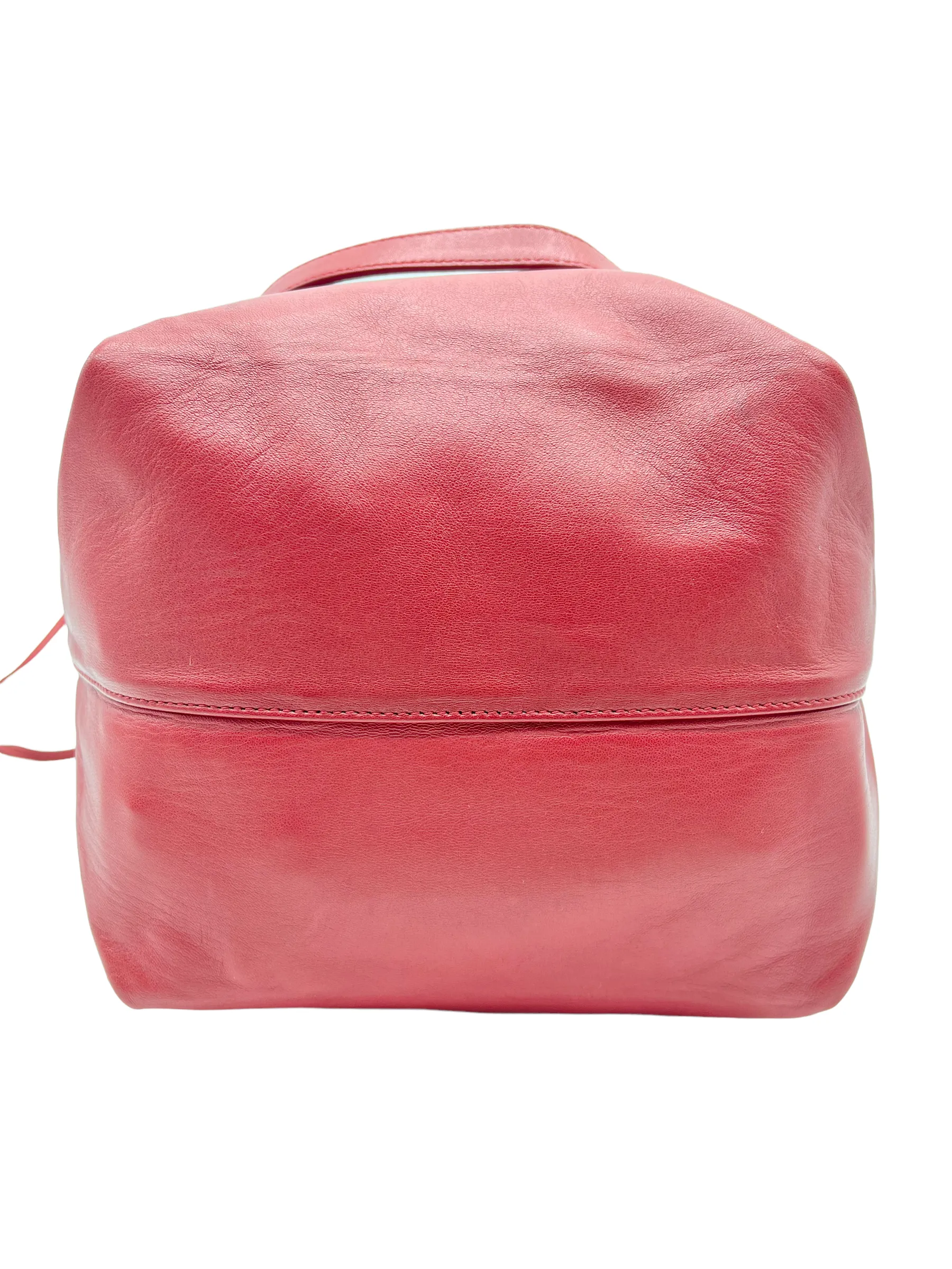 Saint Laurent YSL Red Leather Large Teddy Drawstring Bucket Bag