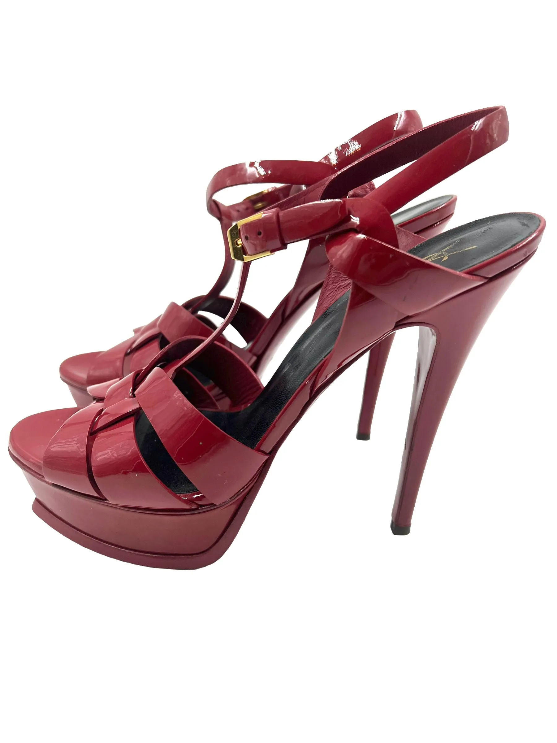 Saint Laurent YSL Red Patent Size 39.5 Tribute Heels