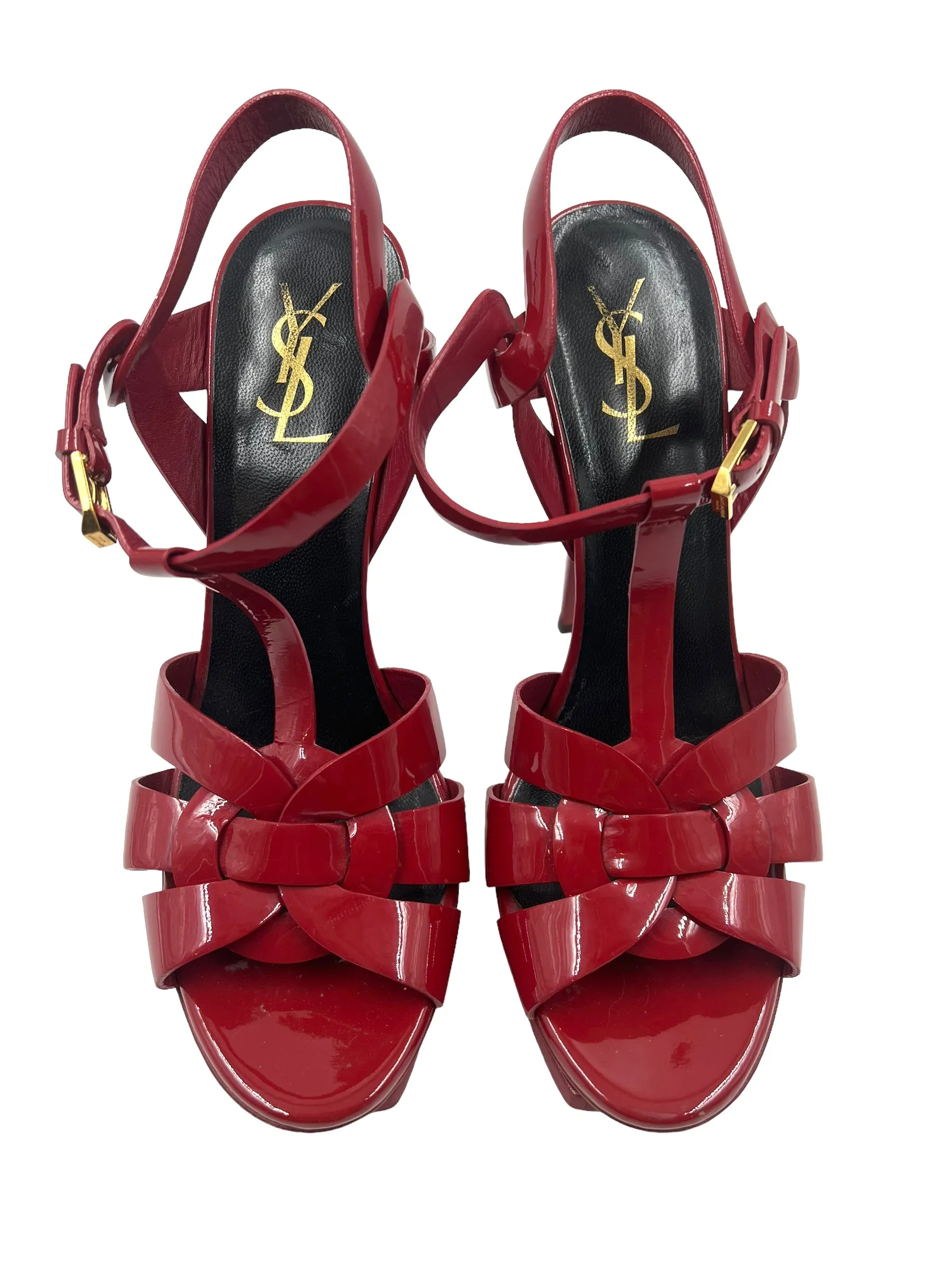 Saint Laurent YSL Red Patent Size 39.5 Tribute Heels