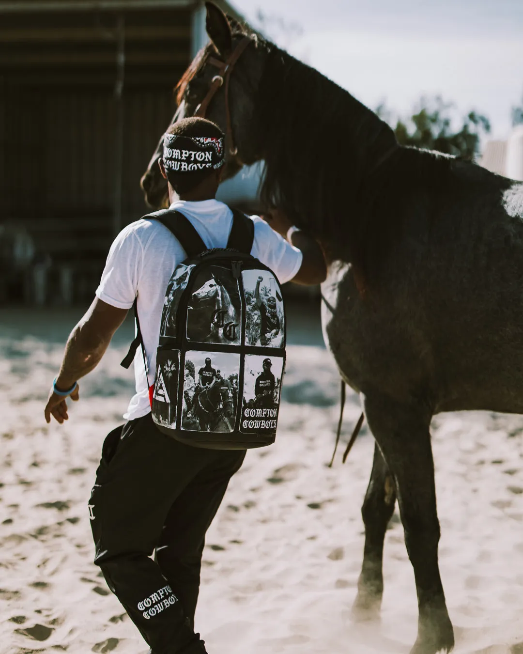 Sprayground Compton Cowboys Home on the Range Backpack - Black / White