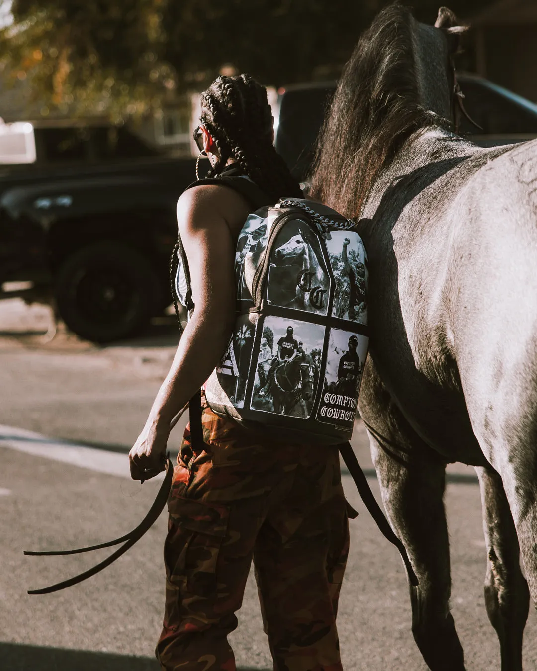 Sprayground Compton Cowboys Home on the Range Backpack - Black / White