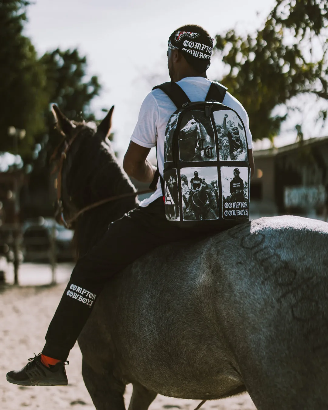 Sprayground Compton Cowboys Home on the Range Backpack - Black / White