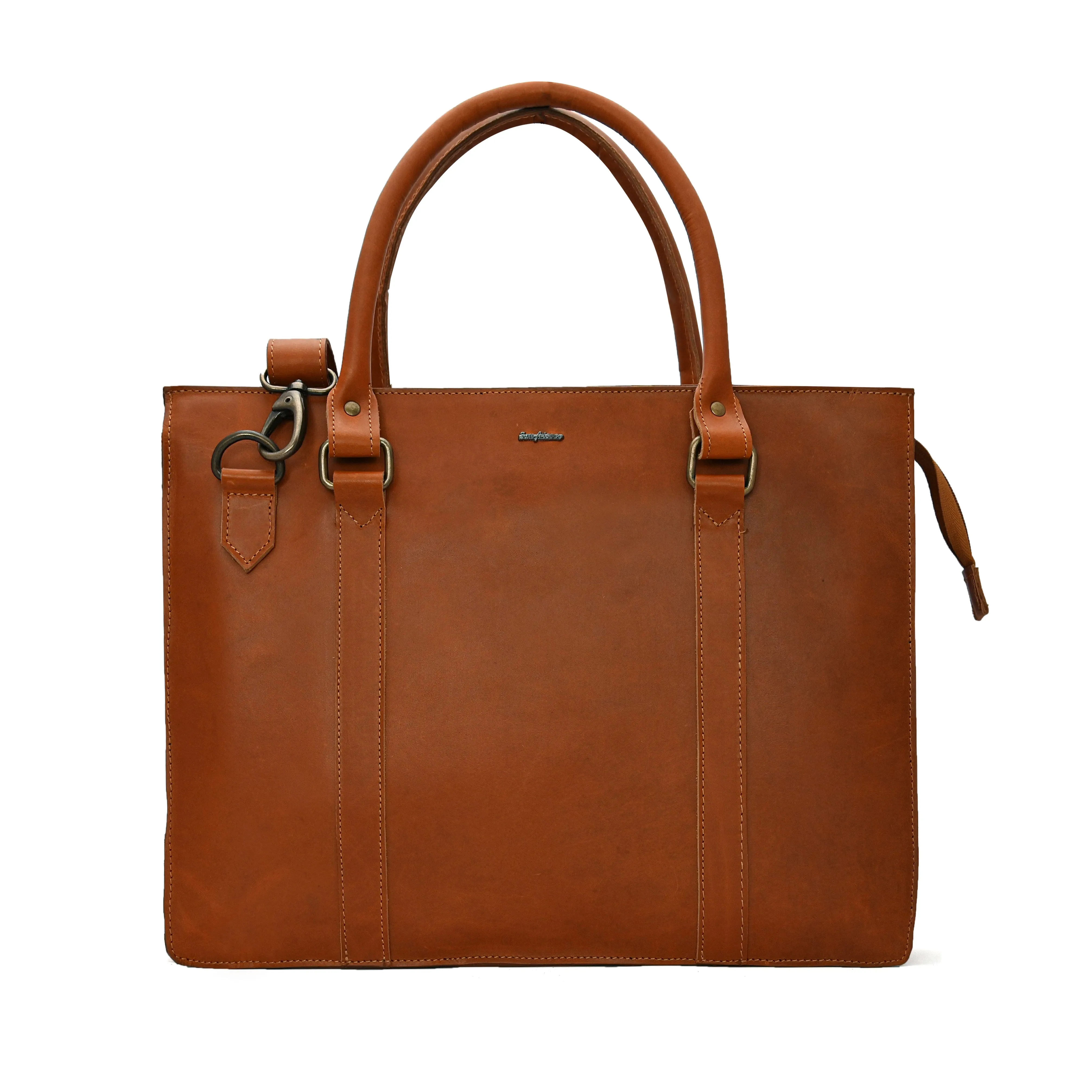 The Book Tan Laptop Bag