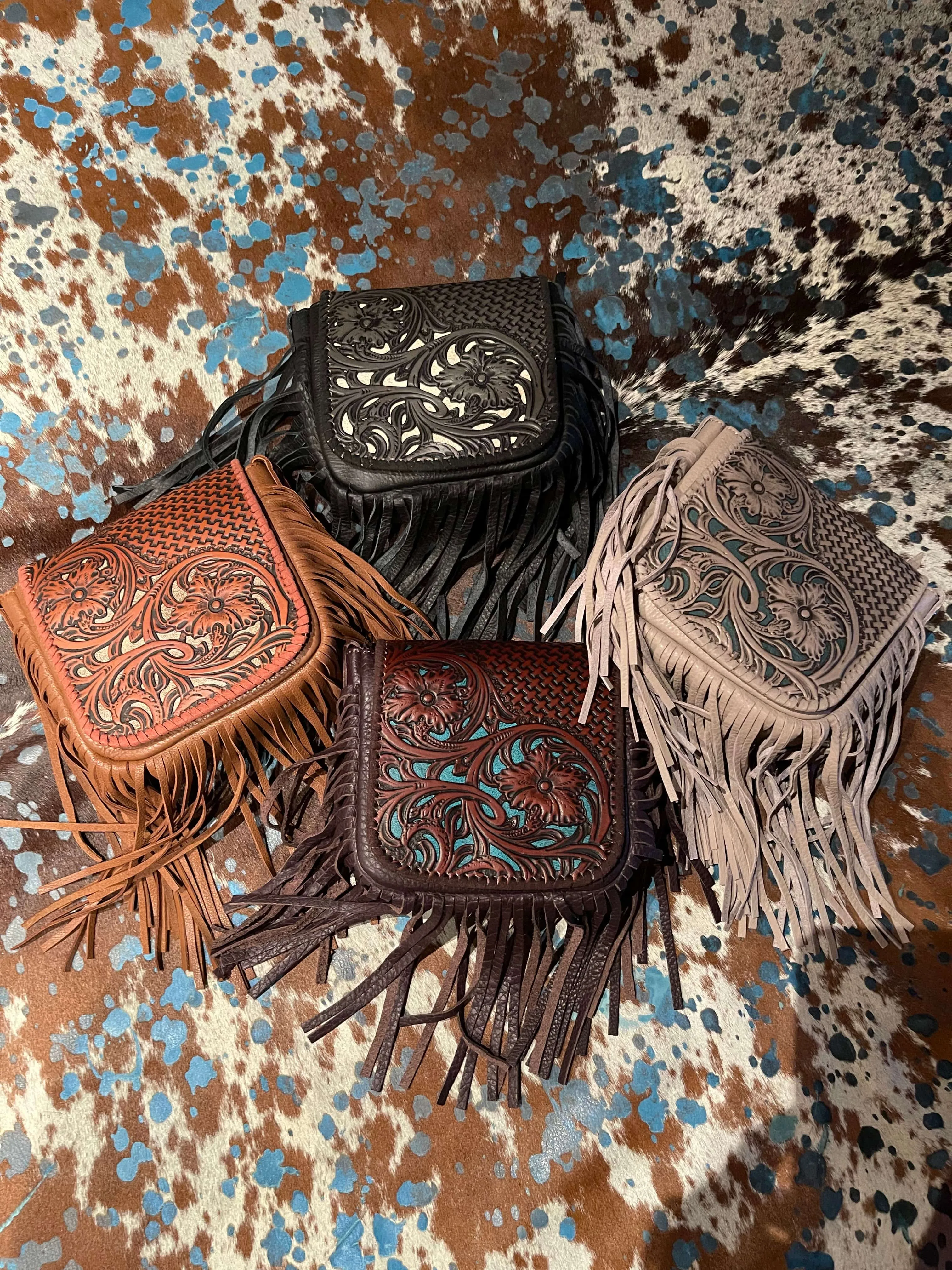 The Valley Desert tooled Crossbody bag