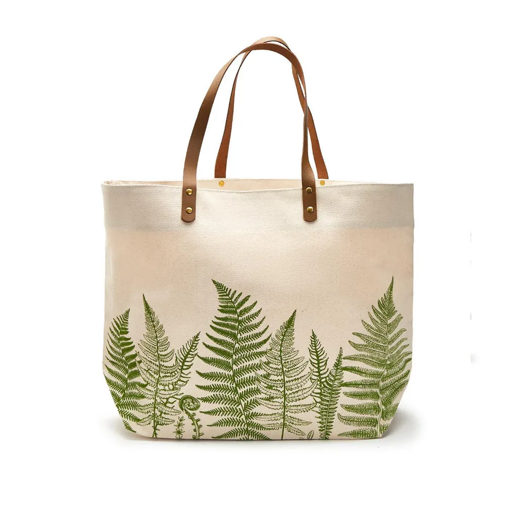 Two's Company Fanciful Fern Printed Tote Bag