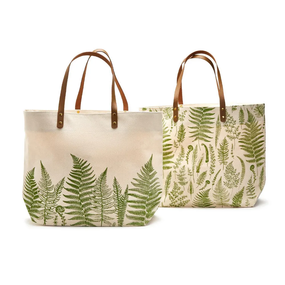 Two's Company Fanciful Fern Printed Tote Bag