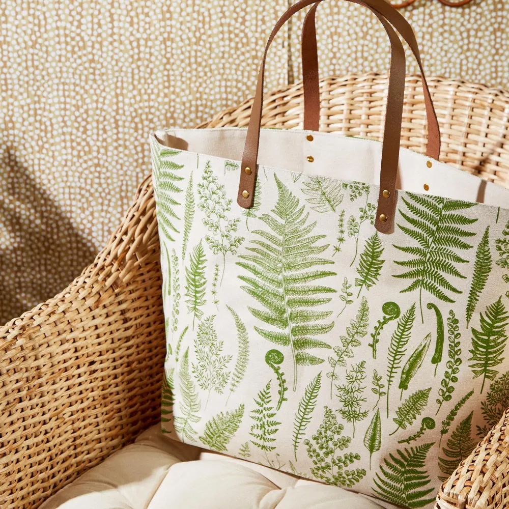 Two's Company Fanciful Fern Printed Tote Bag